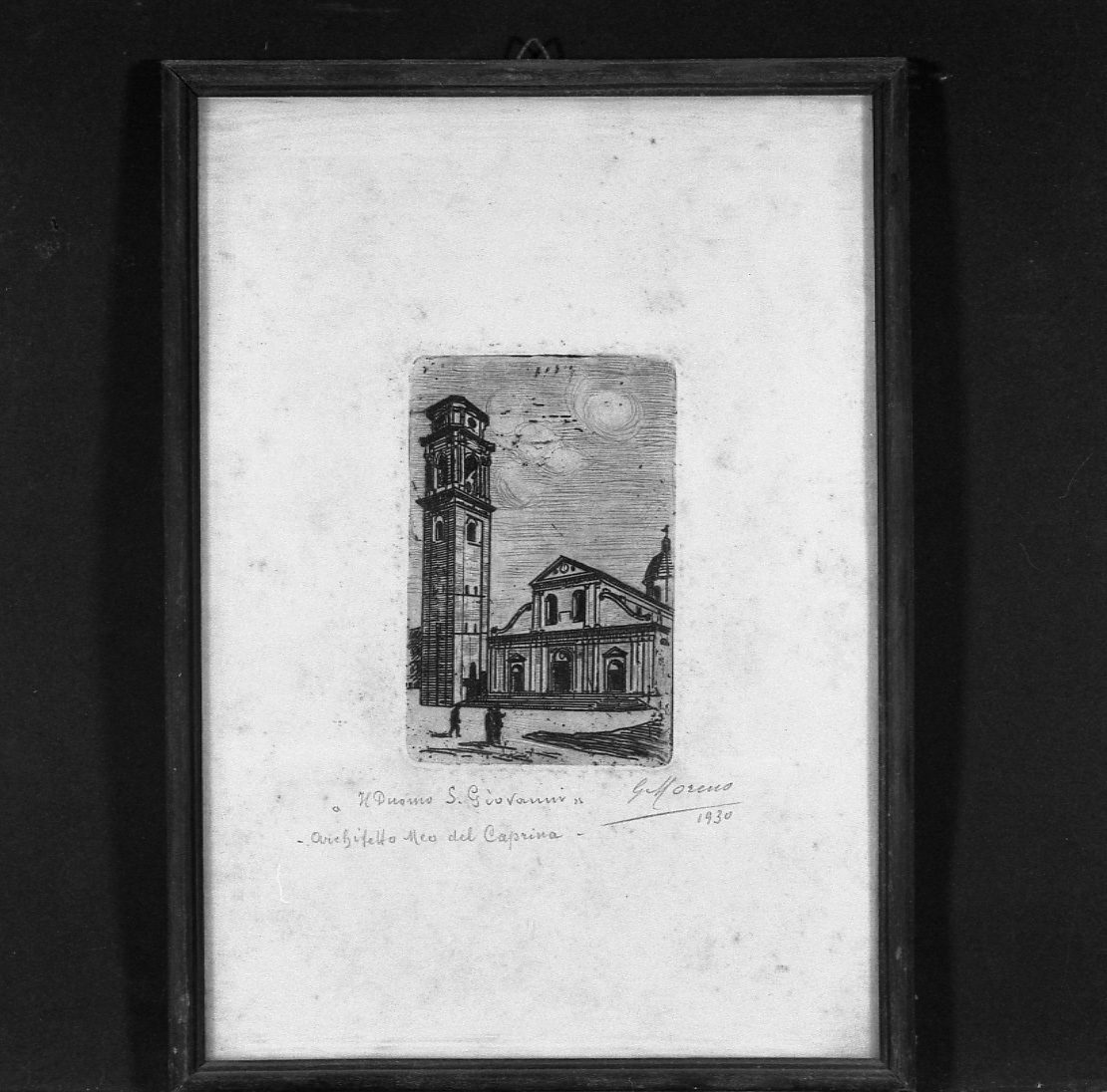 veduta del Duomo di Torino (stampa, elemento d'insieme) di Moreno Giuseppe (secondo quarto sec. XX)