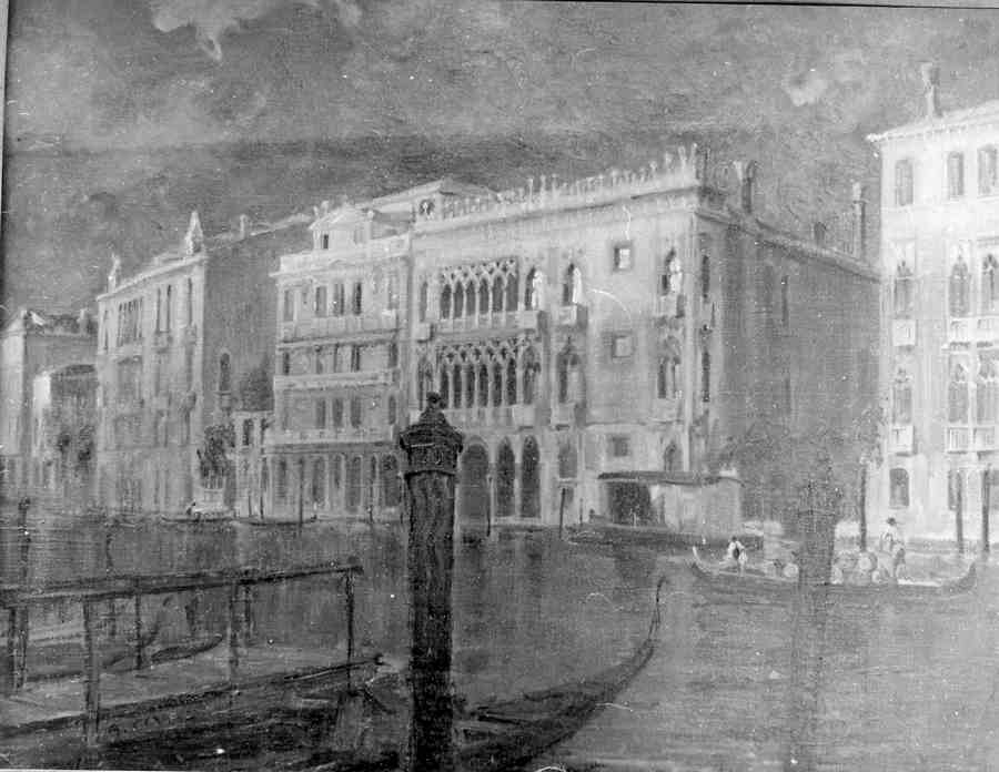 LA CA' D'ORO, VEDUTA DELLA CA' D'ORO A VENEZIA (dipinto) di Cenami Amedeo (sec. XX)
