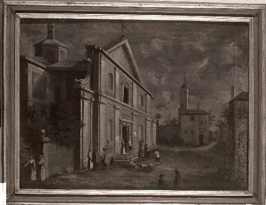 VEDUTA CITTADINA (dipinto, opera isolata) di Vetturali Gaetano (sec. XVIII)
