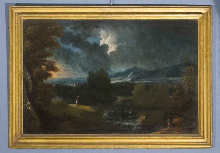 PAESAGGIO (dipinto, opera isolata) - ambito romano (seconda metà sec. XVII)