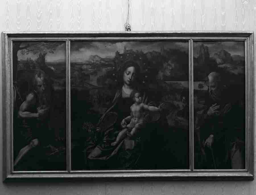 Madonna con Bambino, San Girolamo e Sant'Antonio Abate (dipinto, opera isolata) di Coecke Pieter (attribuito) (secondo quarto sec. XVI)