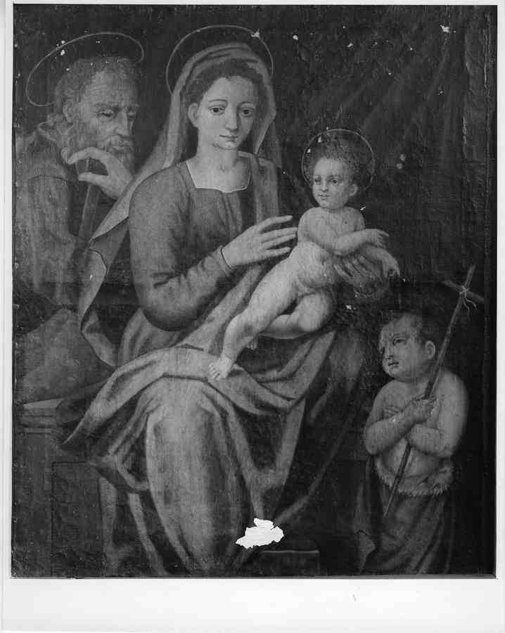 Madonna con Bambino, San Giuseppe e San Giovannino (dipinto, opera isolata) - ambito toscano (sec. XVI)