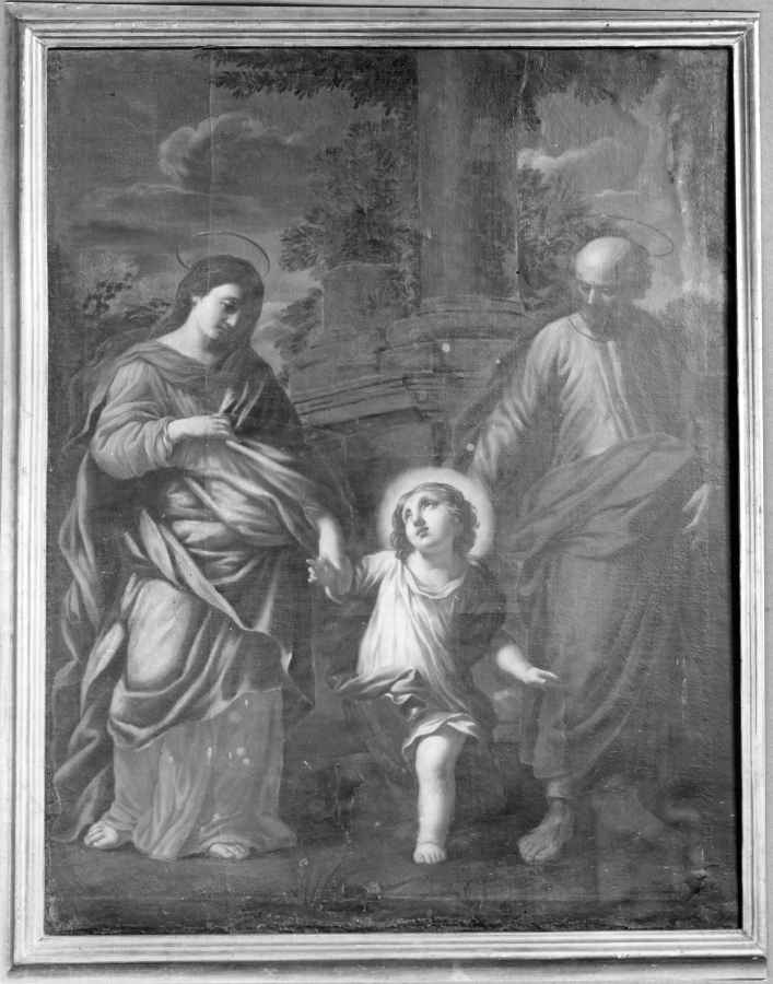 SACRA FAMIGLIA (dipinto, opera isolata) - ambito cortonesco (sec. XVII)