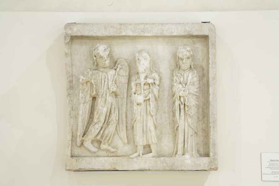 annuncio della nascita di San Giovanni Battista a Zaccaria (rilievo, frammento) - bottega italiana (ultimo quarto sec. XII)