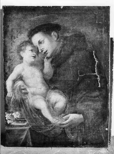 Sant'Antonio da Padova con il bambino (dipinto, opera isolata) - ambito lucchese (primo quarto sec. XVIII)