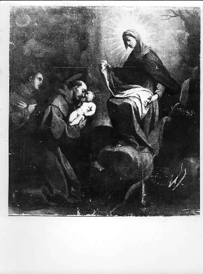 visione di San Francesco d'Assisi alla Porziuncola (dipinto, opera isolata) di Mannucci Gaspare (primo quarto sec. XVII)