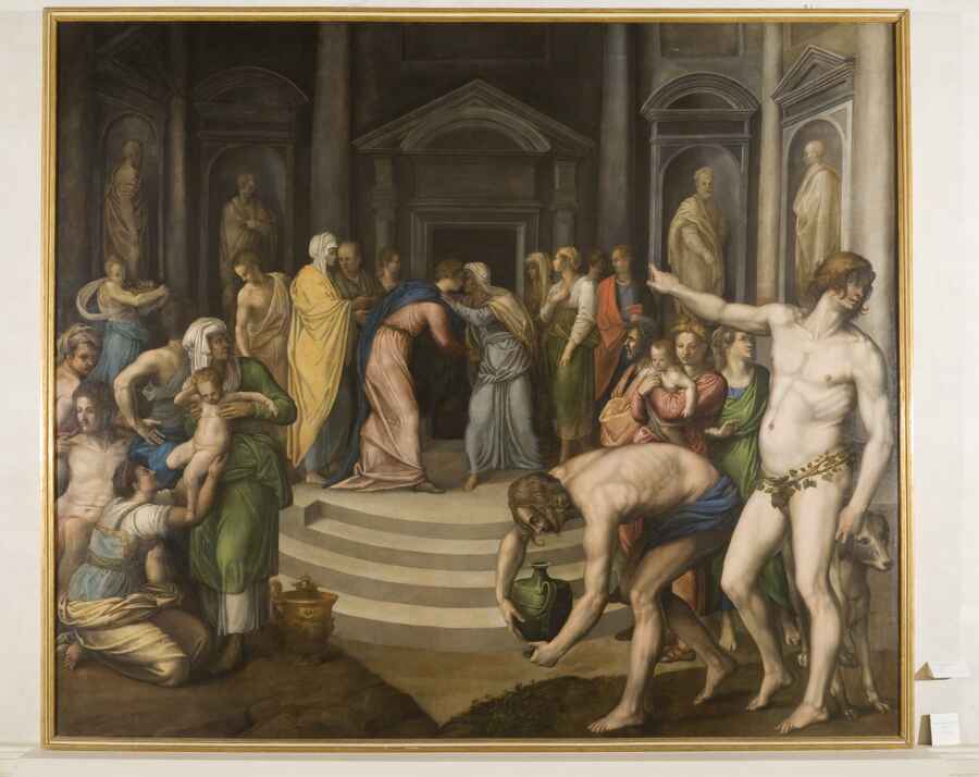 VISITAZIONE (dipinto, opera isolata) di Franco Battista (sec. XVI)