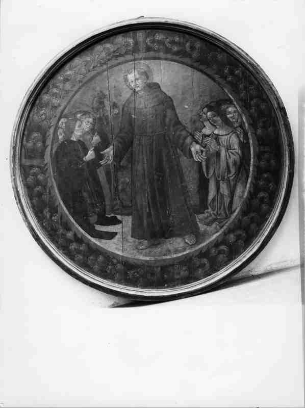 San Francesco tra gli orfanelli (dipinto, opera isolata) di Ciampanti Ansano di Michele (maniera) (fine sec. XV)