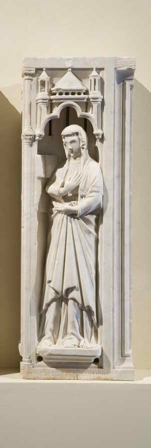 Madonna annunciata (scultura, frammento) di Giroldo da Como (sec. XIII)