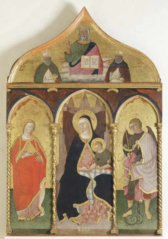 MADONNA CON BAMBINO E SANTI (trittico) - ambito italiano (metà sec. XV)