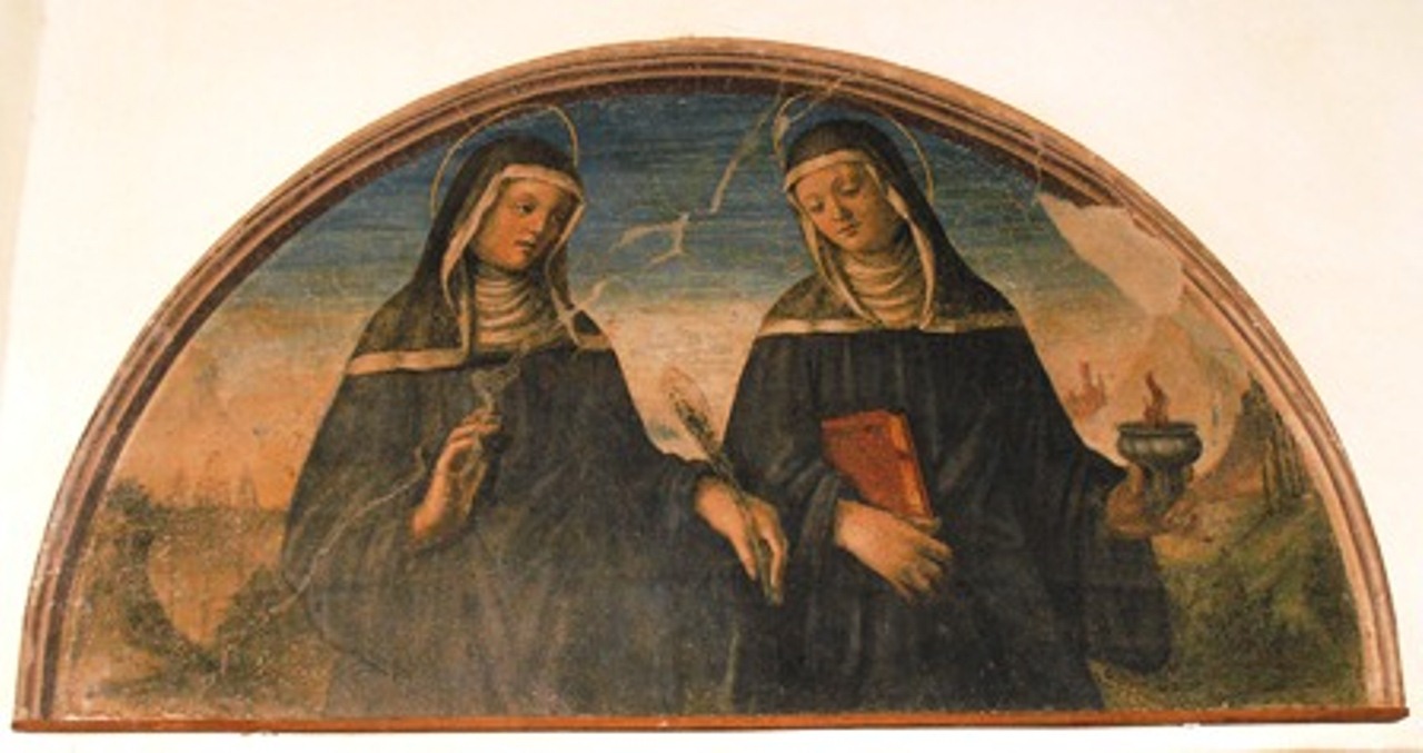 Sante Flora e Lucilla, Sante Flora e Lucilla (dipinto - affresco, serie) di Angelo di Lorentino (attribuito) (primo quarto XVI)