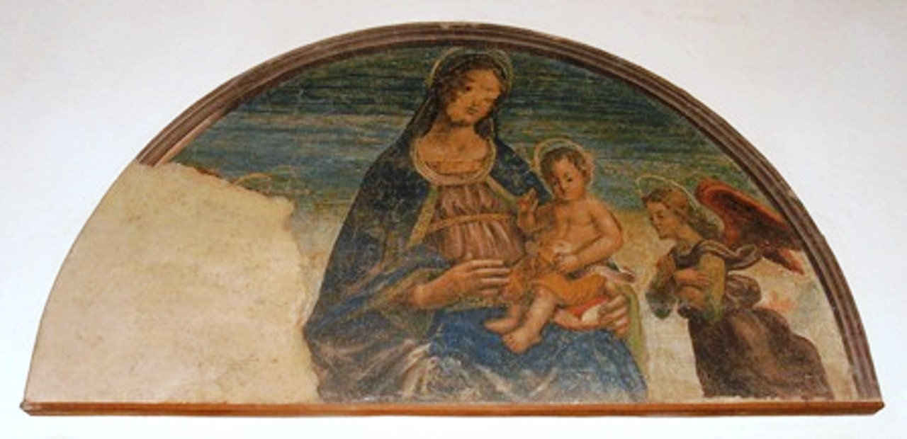 Vergine col Bambino e un angelo, Vergine col Bambino e un angelo (dipinto - affresco, serie) di Angelo di Lorentino (attribuito) (primo quarto XVI)