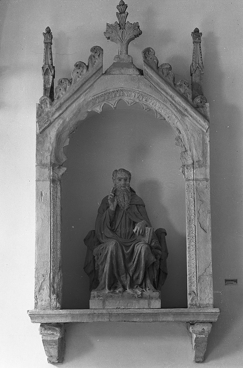 Sant'Antonio Abate entro edicola, San Antonio Abate (scultura, insieme) di Michele da Firenze (attribuito) (prima metà sec. XV)