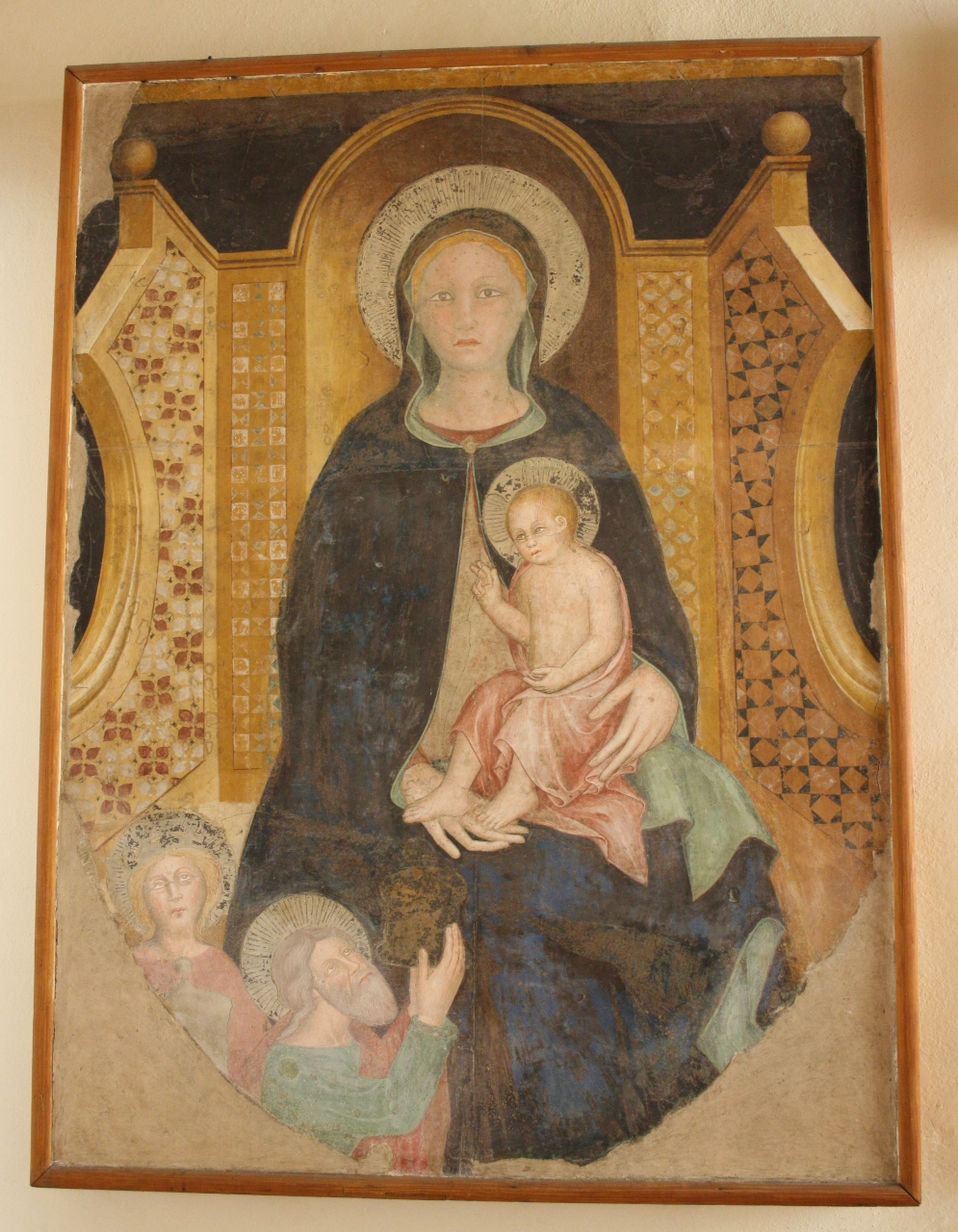 Madonna in trono con Bambino e Magi, Madonna in trono con Bambino e Magi (dipinto) - ambito aretino (sec. XV)
