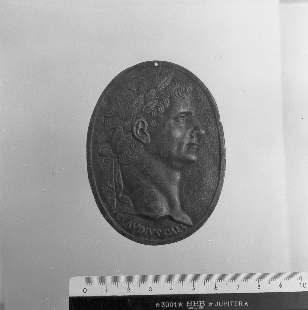 Ritratto dell'Imperatore Claudio, ritratto dell'Imperatore Claudio (placchetta) - bottega padovana (metà sec. XVI)