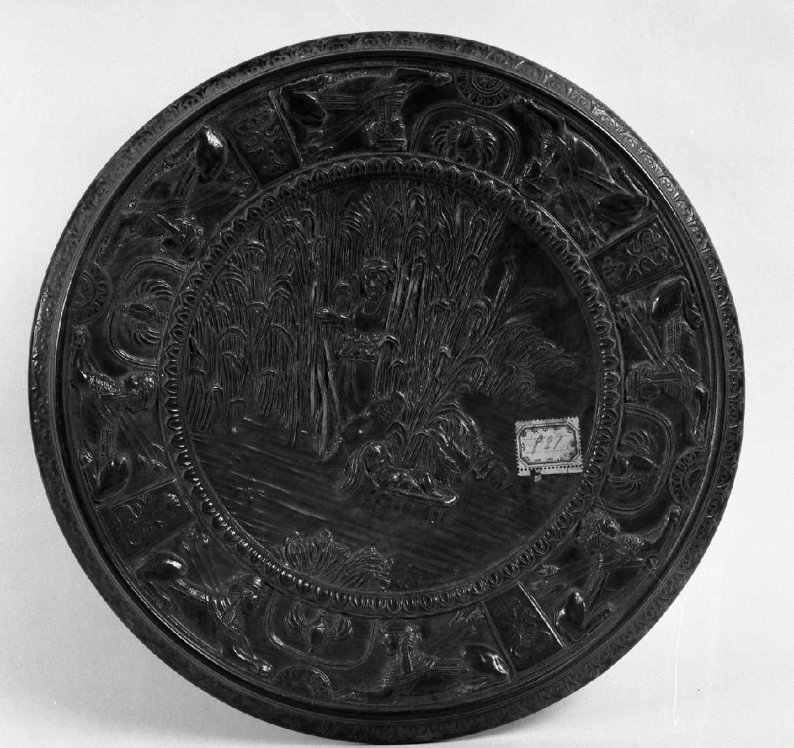 ritrovamento di Mosè (piatto) - bottega eugubina (?) (ultimo quarto sec. XIX)