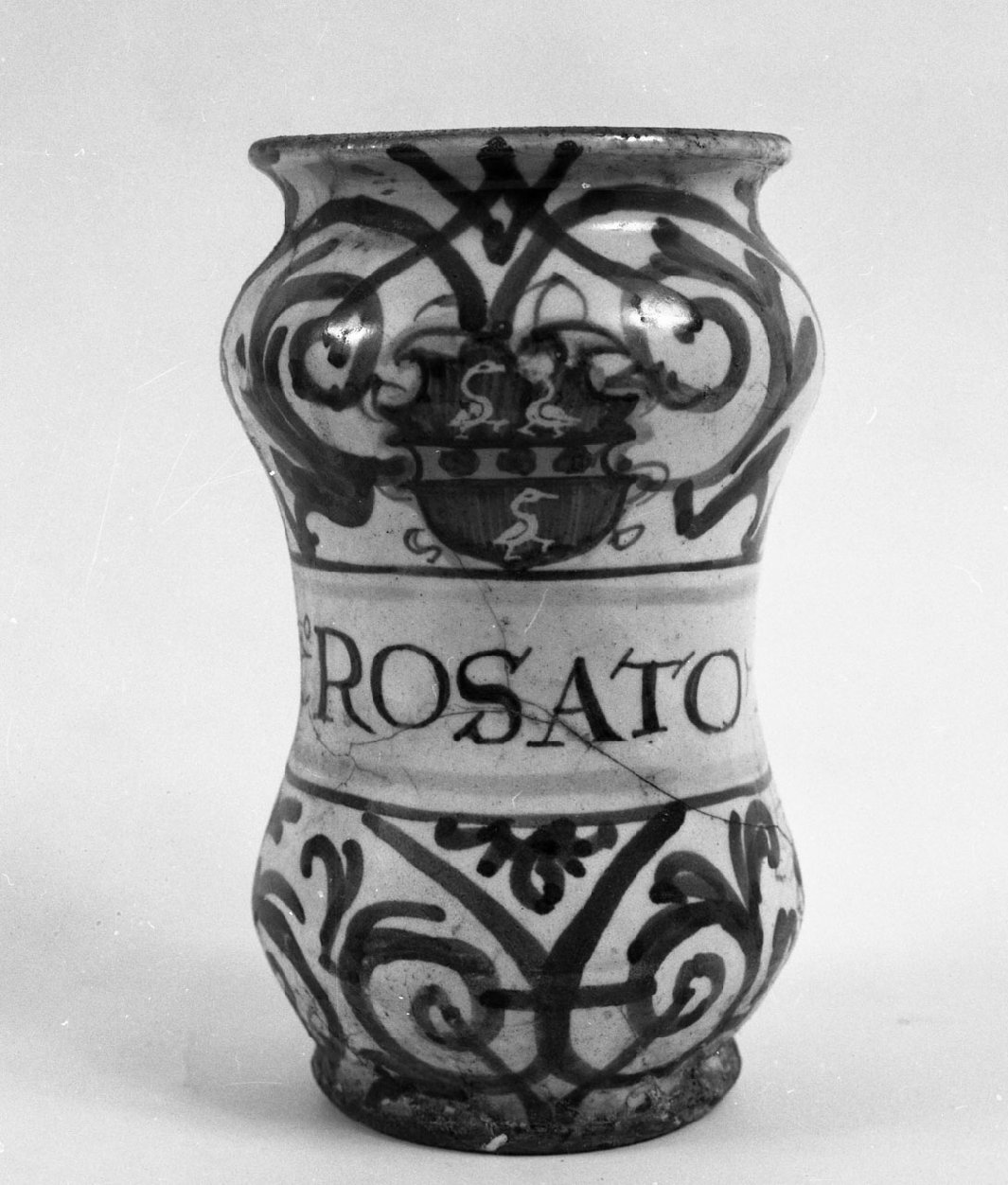 motivi decorativi vegetali (vaso da farmacia) - bottega di Casteldurante (seconda metà sec. XVI)