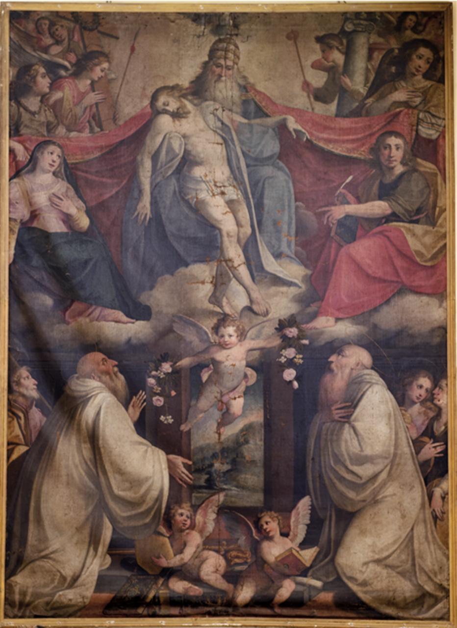 Adorazione della Trinità, adorazione della Trinità (dipinto) di Ricci Angelo Battista (inizio sec. XIX)