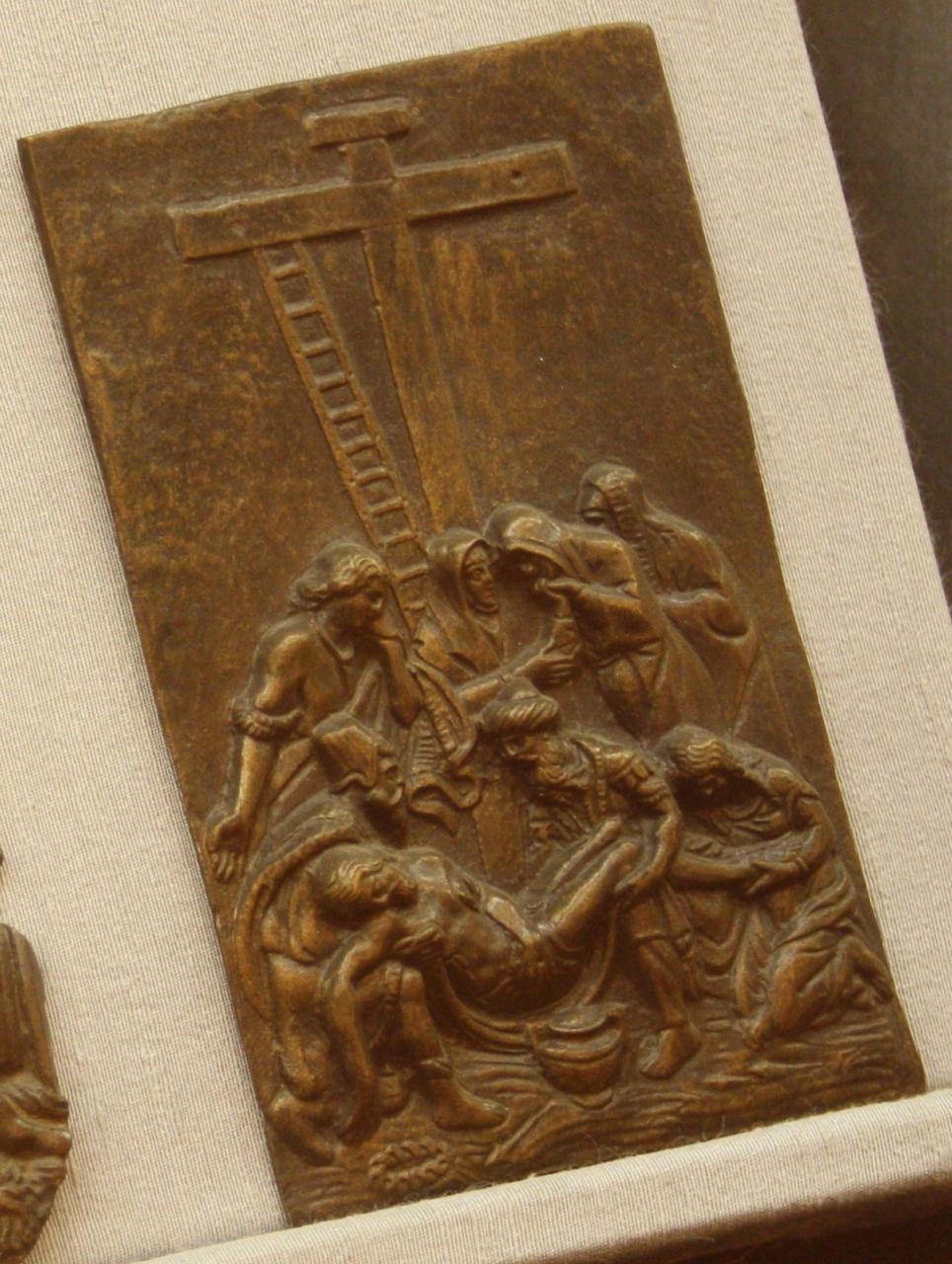 Deposizione di Cristo dalla croce, deposizione di Cristo dalla croce (placchetta) - bottega emiliana (metà sec. XVI)