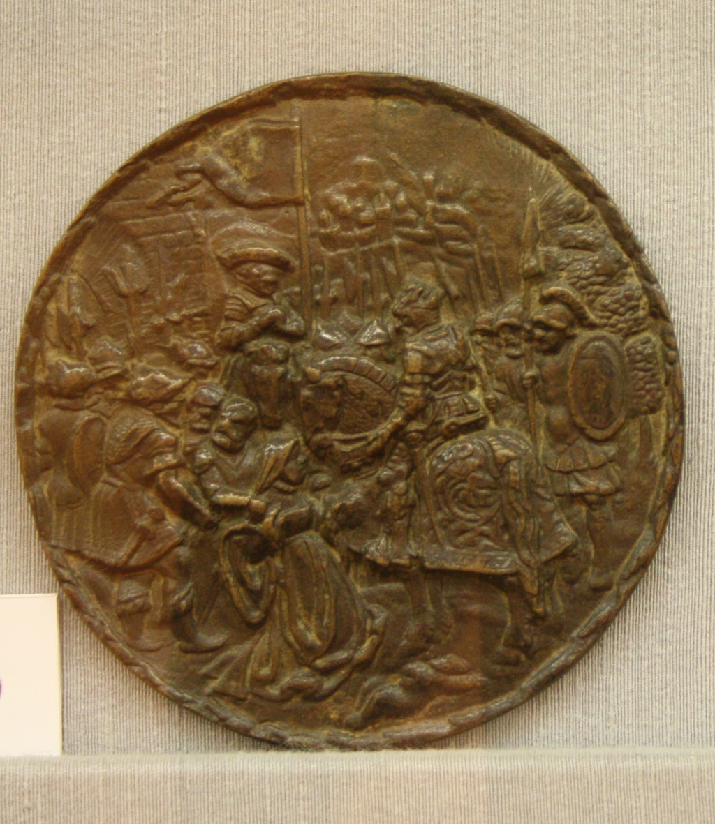 Giustizia di Traiano, giustizia di Traiano (placchetta) di Maestro delle antiche leggende eroiche (metà sec. XVI)