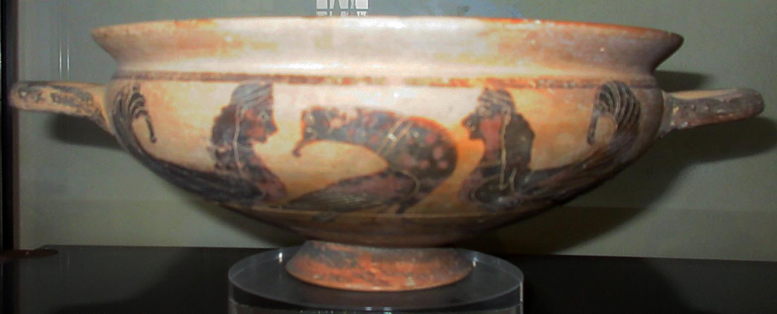 fregio zoomorfo (kylix) di Pittore del Fregio di Uccelli - produzione corinzia (secondo quarto VI a.C)