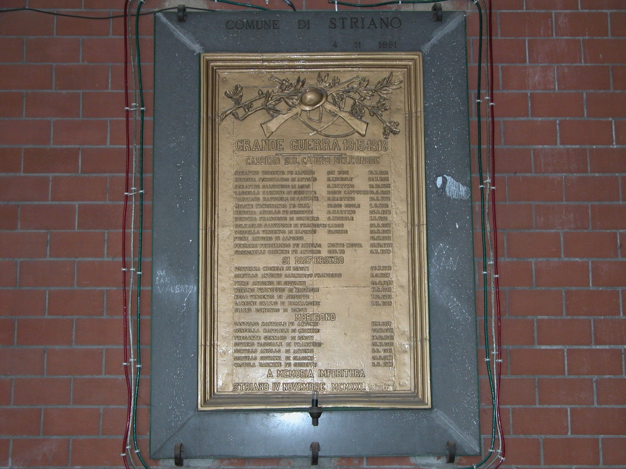 lapide commemorativa ai caduti di Fonderia Ciro Sacco (sec. XX)