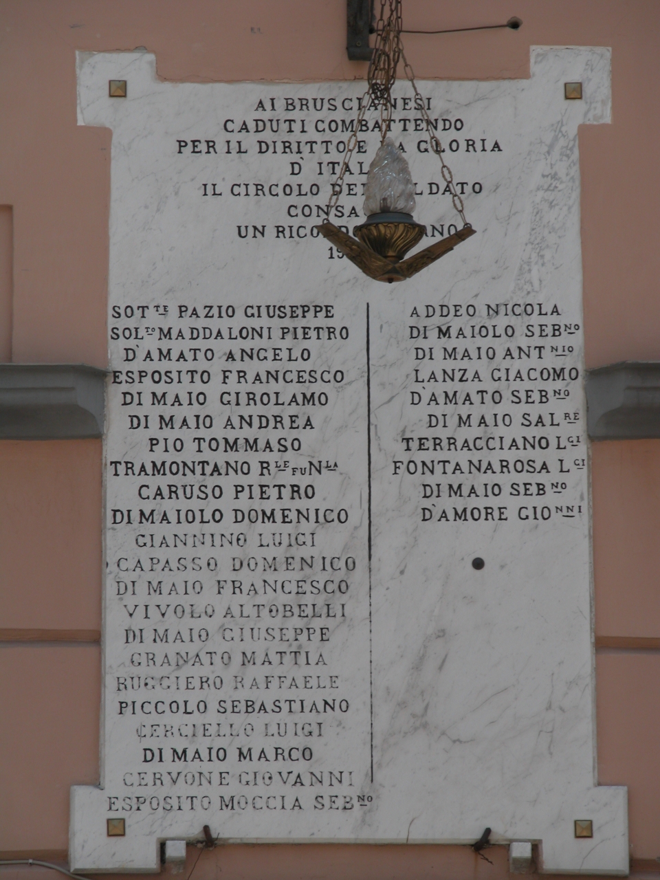 lapide commemorativa ai caduti - bottega campana (sec. XX)