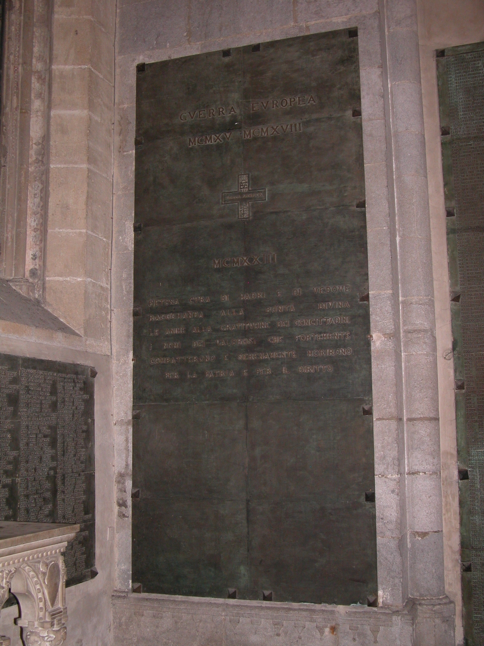 lapide commemorativa ai caduti - bottega napoletana (sec. XX)