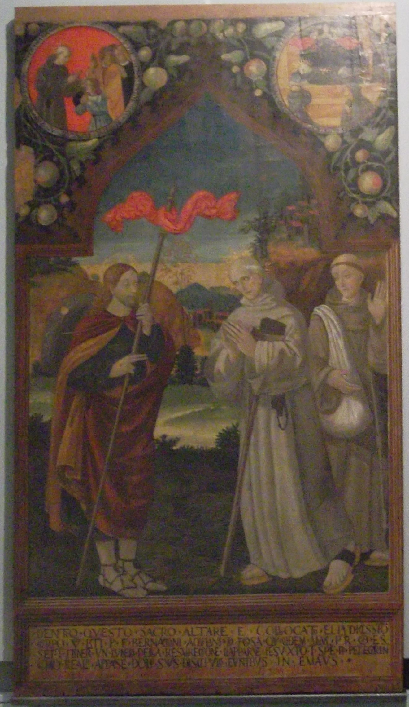 Gesu' pellegrino appare al beato Bernardino da Fossa (dipinto) di Francesco da Montereale (attribuito) (prima metà sec. XVI)