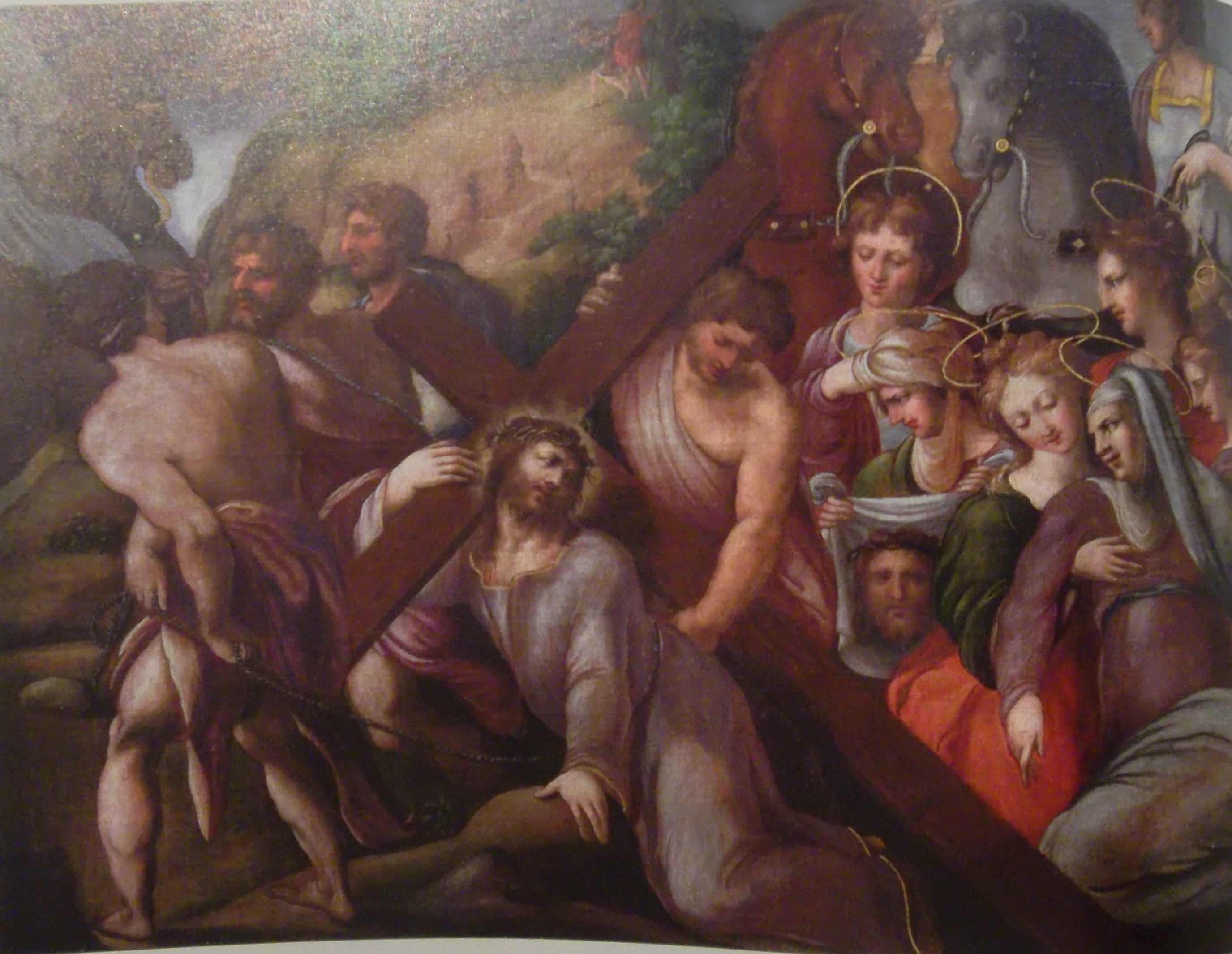 Andata al Calvario (pala d'altare) di Cesura Pompeo (attribuito) (terzo quarto sec. XVI)