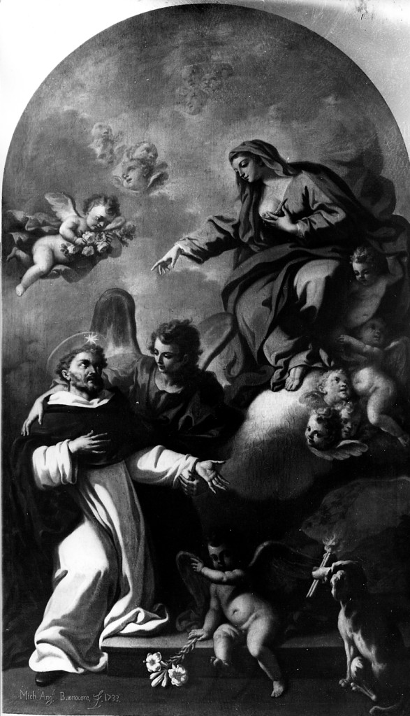 Madonna che appare a San Domenico (dipinto) di Bonocore Michelangelo (sec. XVIII)