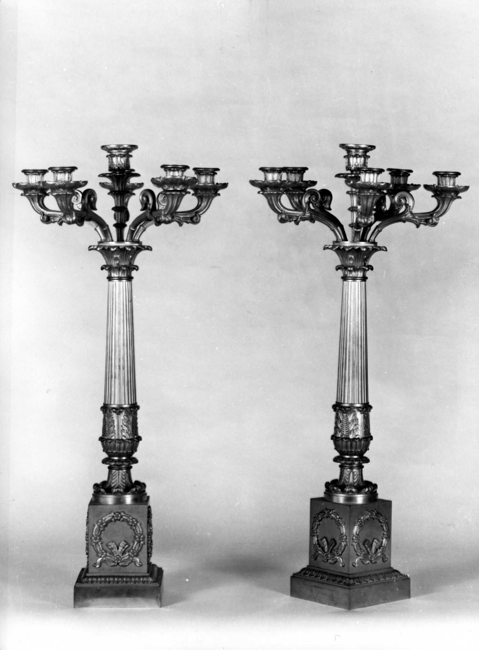 candelabro, serie - manifattura francese (sec. XIX)