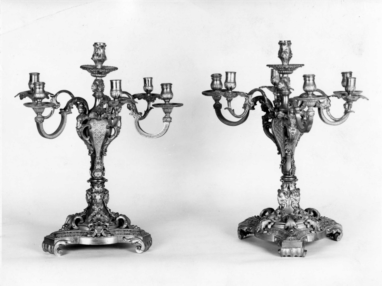 candelabro, serie - manifattura europea (metà sec. XIX)