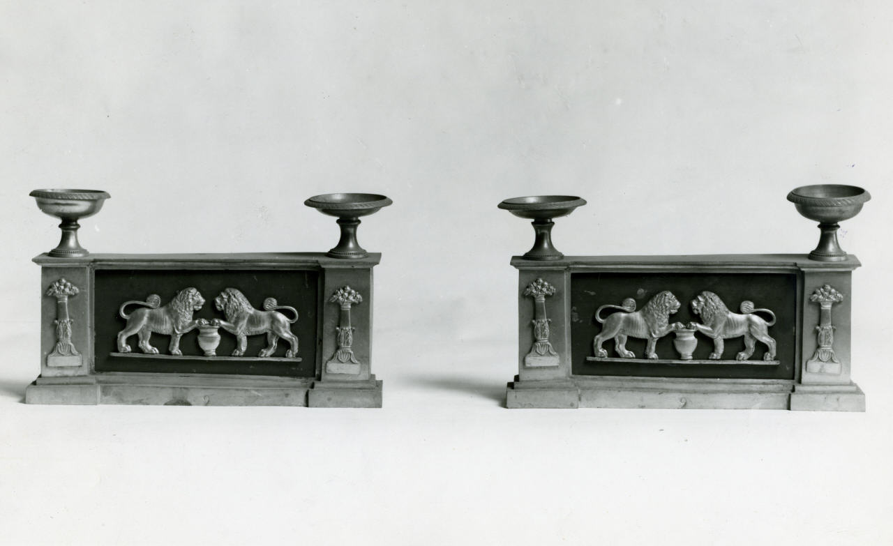 alare, serie - manifattura francese (primo quarto sec. XIX)