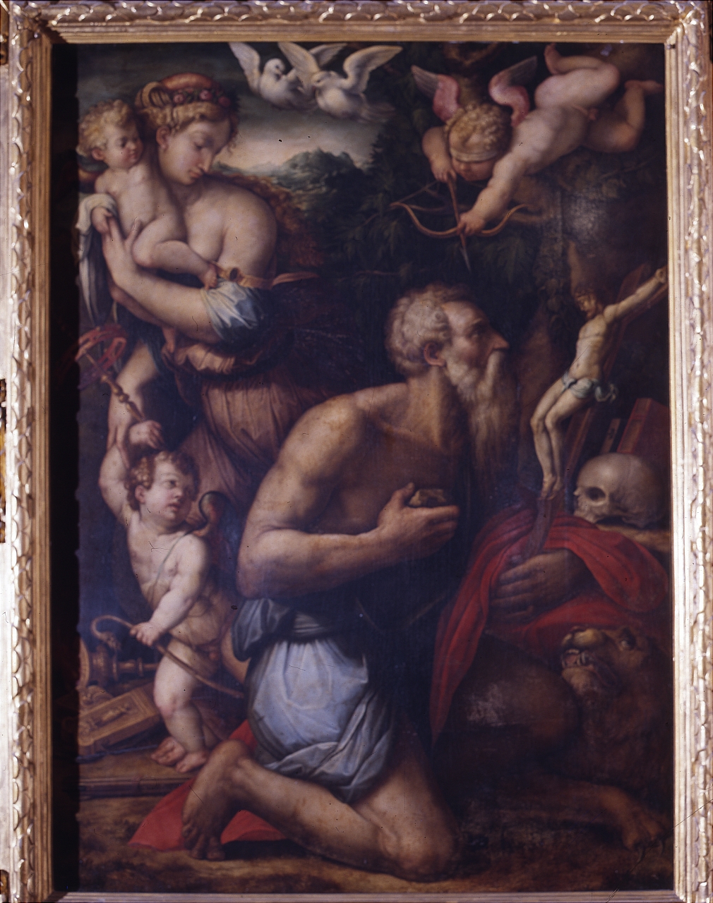 tentazioni di San Girolamo (dipinto) di Vasari Giorgio (secondo quarto sec. XVI)
