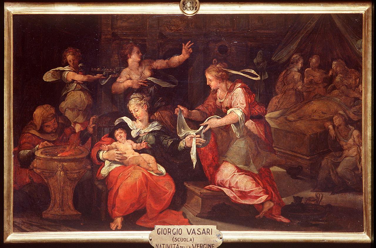 nascita di Maria Vergine (dipinto) di Vasari Giorgio (scuola) (sec. XVI) 