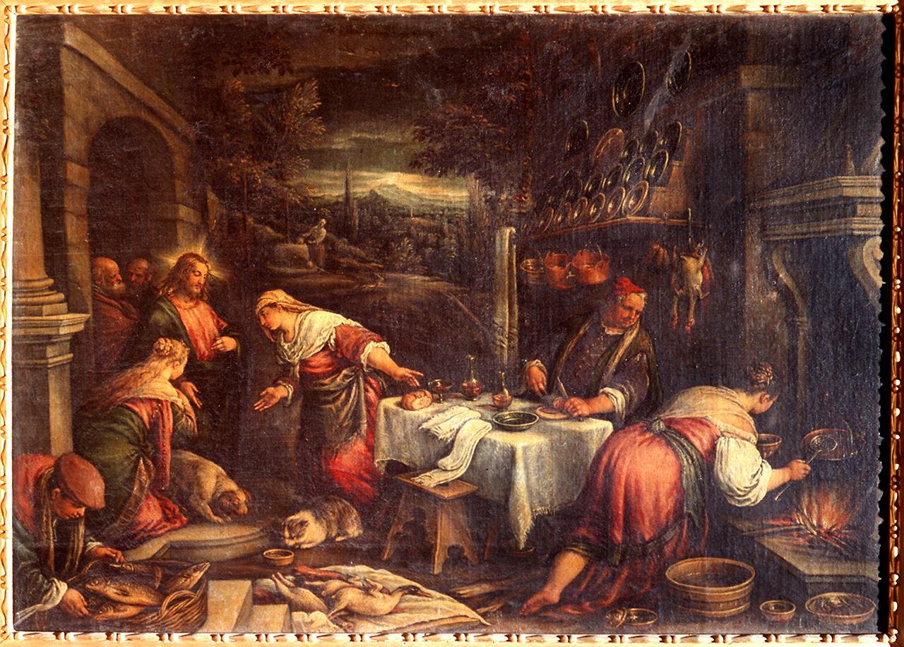 Cristo in casa di Santa Marta e Santa Maria Maddalena (dipinto) di Da Ponte Jacopo detto Jacopo Bassano (bottega), Da Ponte Francesco detto Francesco Bassano il Giovane (bottega) (ultimo quarto sec. XVI)