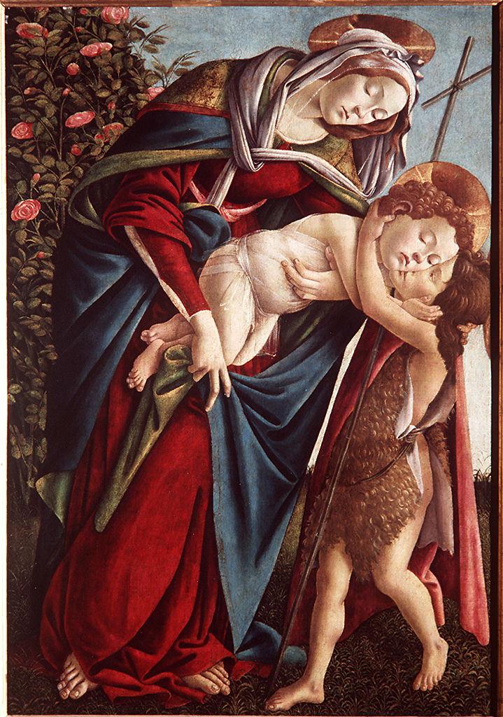 Madonna con Bambino e San Giovannino (dipinto) di Filipepi Alessandro detto Botticelli (sec. XVI)