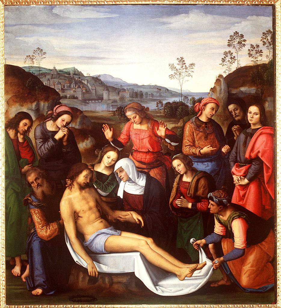 compianto sul Cristo morto (dipinto) di Vannucci Pietro detto Perugino (fine sec. XV)