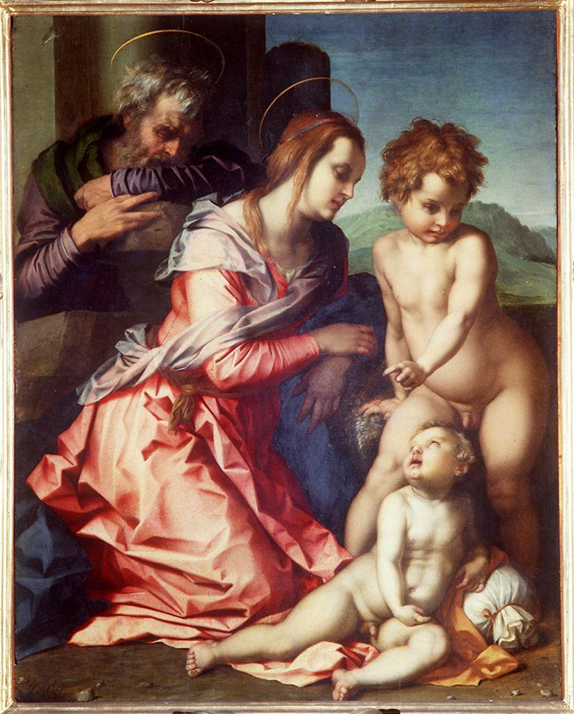 Sacra Famiglia Bracci, Sacra Famiglia con San Giovanni Battista bambino (dipinto) di Andrea del Sarto (primo quarto sec. XVI)