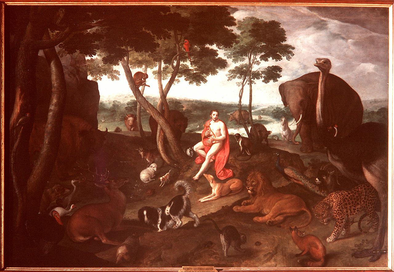Orfeo incanta gli animali con la musica (dipinto) di Pourbus Frans il Vecchio (terzo quarto sec. XVI)