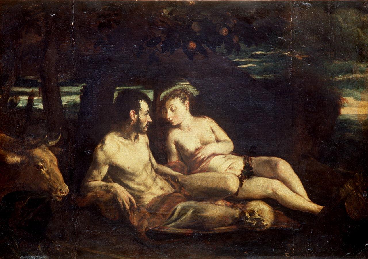 Adamo ed Eva nel paradiso terrestre (dipinto) di Da Ponte Jacopo detto Jacopo Bassano (sec. XVI)