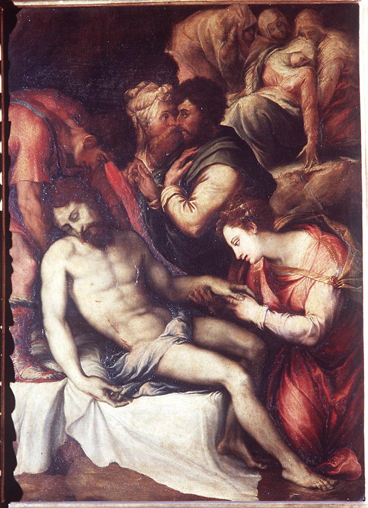 compianto sul Cristo morto (dipinto) di Salviati Francesco (secondo quarto sec. XVI)