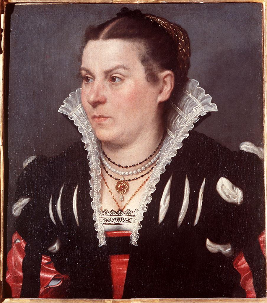 ritratto di donna (dipinto) di Moroni Giovanni Battista (terzo quarto sec. XVI)