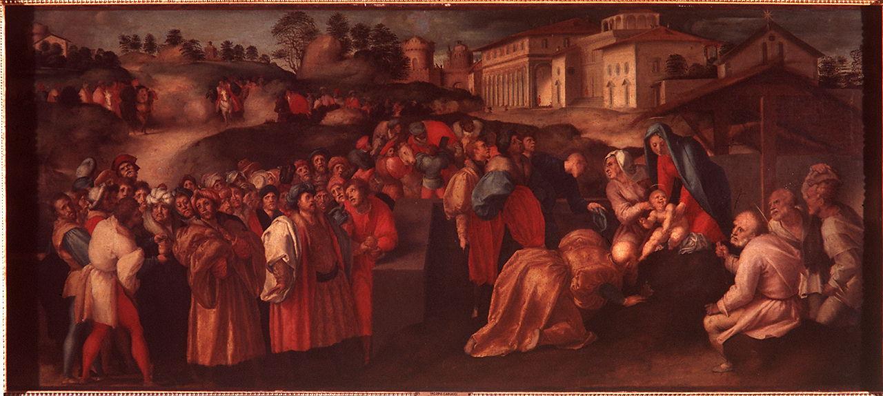 adorazione dei Re Magi (dipinto) di Carucci Jacopo detto Pontormo (sec. XVI)