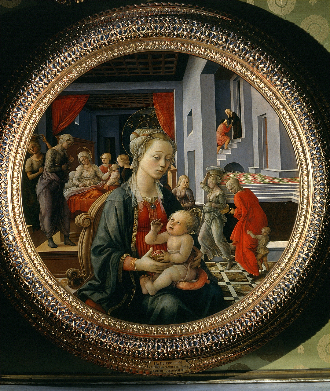 tondo Bartolini, Madonna con Bambino, nascita di Maria Vergine (dipinto) di Lippi Filippo (metà sec. XV) 