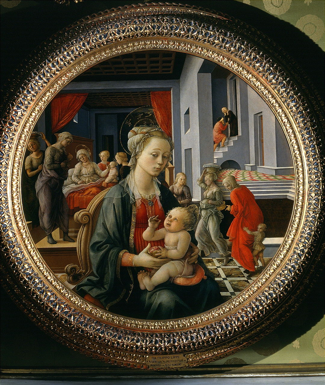 tondo Bartolini, Madonna con Bambino, nascita di Maria Vergine (dipinto) di Lippi Filippo (metà sec. XV)