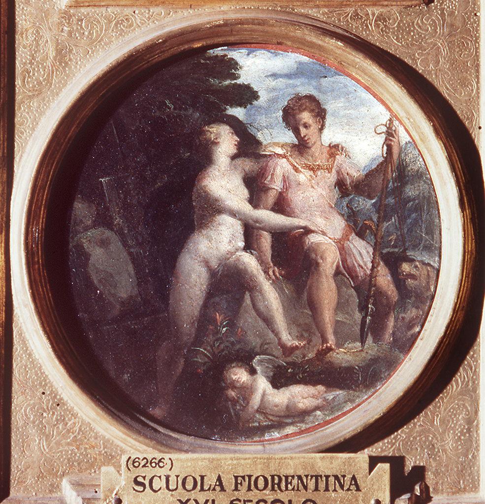 Venere e Adone (dipinto) di Macchietti Girolamo detto Girolamo del Crocefissaio (sec. XVI)