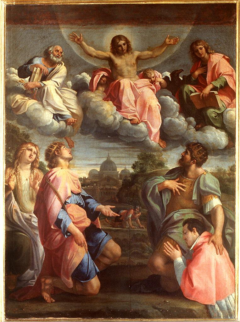 Cristo in gloria e Santi (dipinto) di Carracci Annibale (fine sec. XVI)