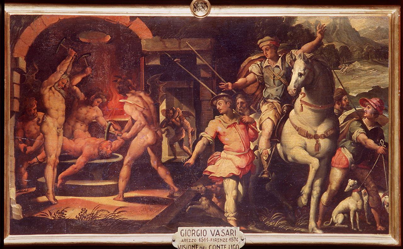visione del conte Ugo (dipinto) di Vasari Giorgio (scuola) (sec. XVI) 